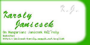 karoly janicsek business card